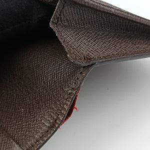 Pre-owned Louis Vuitton Damier Portefeuille Brazza Bifold EBENE Damier Canvas N60017 long-wallet | stylenewstar