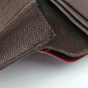 Pre-owned Louis Vuitton Damier Portefeuille Brazza Bifold EBENE Damier Canvas N60017 long-wallet | stylenewstar