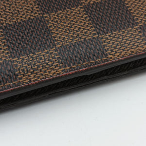 Pre-owned Louis Vuitton Damier Portefeuille Brazza Bifold EBENE Damier Canvas N60017 long-wallet | stylenewstar