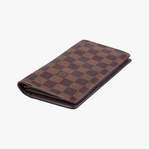 Pre-owned Louis Vuitton Damier Portefeuille Brazza Bifold EBENE Damier Canvas N60017 long-wallet | stylenewstar