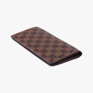 Pre-owned Louis Vuitton Damier Portefeuille Brazza Bifold EBENE Damier Canvas N60017 long-wallet | stylenewstar