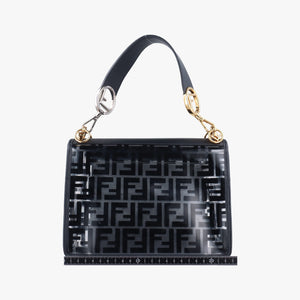 Pre-owned Fendi Kan I F Black PVC Coated Canvas 8BT284 shoulderbag | stylenewstar