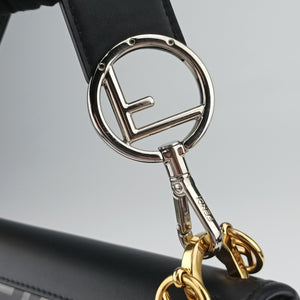 Pre-owned Fendi Kan I F Black PVC Coated Canvas 8BT284 shoulderbag | stylenewstar