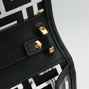 Pre-owned Fendi Kan I F Black PVC Coated Canvas 8BT284 shoulderbag | stylenewstar