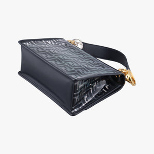 Pre-owned Fendi Kan I F Black PVC Coated Canvas 8BT284 shoulderbag | stylenewstar