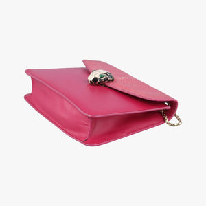 Pre-owned Bvlgari Serpenti Pink Galuchat Skin×Leather shoulderbag | stylenewstar