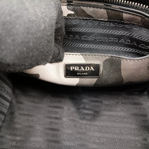 Pre-owned Prada Triangle plate logo Gray×Multicolour SAFFIANO Leather B2625P shoulderbag | stylenewstar