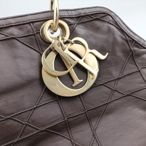 Pre-owned Christian Dior Granville Brown lambskin shoulderbag | stylenewstar