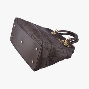 Pre-owned Christian Dior Granville Brown lambskin shoulderbag | stylenewstar