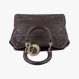 Pre-owned Christian Dior Granville Brown lambskin shoulderbag | stylenewstar