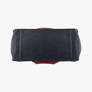 Pre-owned Fendi Flip blackx red x brown Leather× Suede 8BT302 shoulderbag | stylenewstar