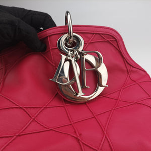 Pre-owned Christian Dior Granville Rose Red lambskin shoulderbag | stylenewstar