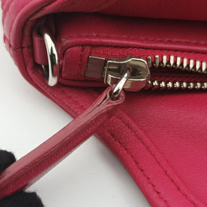Pre-owned Christian Dior Granville Rose Red lambskin shoulderbag | stylenewstar