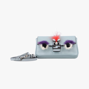 Pre-owned Fendi monster micro Baguette Blue×Multicolour Leather 8M0354 shoulderbag | stylenewstar