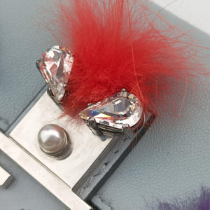 Pre-owned Fendi monster micro Baguette Blue×Multicolour Leather 8M0354 shoulderbag | stylenewstar