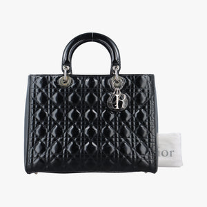 Pre-owned Christian Dior Lady Dior Black Patent handbag | stylenewstar