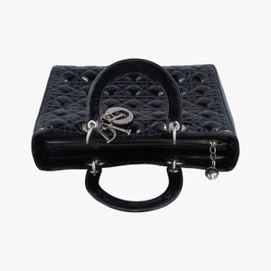 Pre-owned Christian Dior Lady Dior Black Patent handbag | stylenewstar