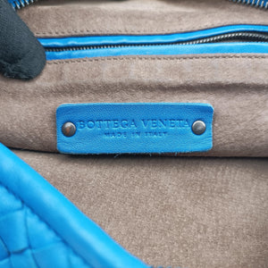 Secondhand Bottega Veneta Intrecciato Blue lambskin shoulderbag | stylenewstar