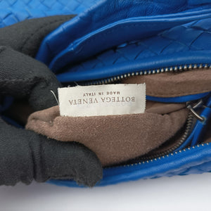 Secondhand Bottega Veneta Intrecciato Blue lambskin shoulderbag | stylenewstar
