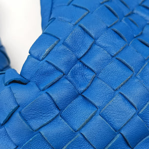 Secondhand Bottega Veneta Intrecciato Blue lambskin shoulderbag | stylenewstar