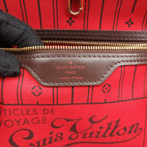 Pre-owned Louis Vuitton NEVERFULL MM EBENE Damier Canvas N51105 handbag | stylenewstar