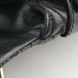 Vintage VERSACE Embossed Leather Talia Vanitas Black Leather handbag | stylenewstar