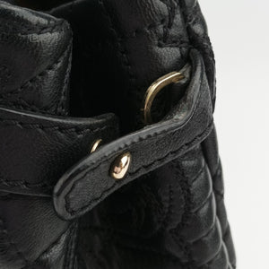 Vintage VERSACE Embossed Leather Talia Vanitas Black Leather handbag | stylenewstar