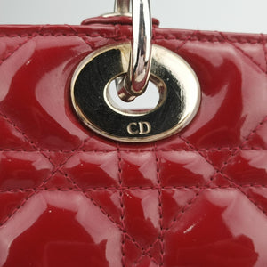 Vintage Christian Dior Lady Dior Red patent shoulderbag | stylenewstar