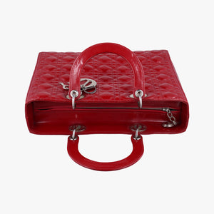 Vintage Christian Dior Lady Dior Red patent shoulderbag | stylenewstar