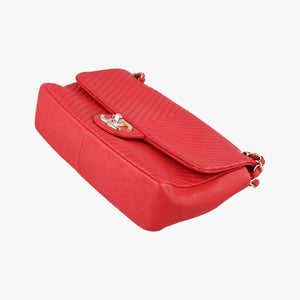 Vintage Chanel V stitch Red lambskin A92088 shoulderbag | stylenewstar