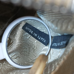 Pre-owned Prada Triangular logo plate Golden×White SAFFIANO Leather BT947C shoulderbag | stylenewstar