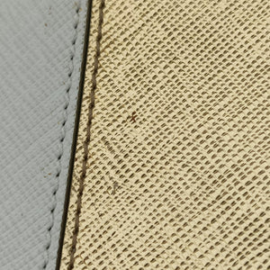 Pre-owned Prada Triangular logo plate Golden×White SAFFIANO Leather BT947C shoulderbag | stylenewstar