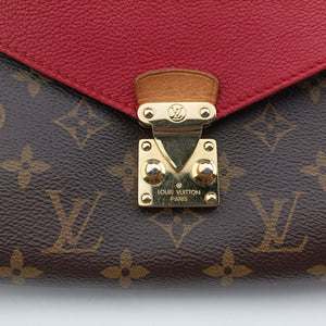 Vintage Louis Vuitton PALLAS Chain Brown×CERISE Monogram Canvas×calf leather M41201 shoulderbag | stylenewstar