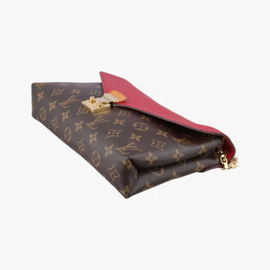 Vintage Louis Vuitton PALLAS Chain Brown×CERISE Monogram Canvas×calf leather M41201 shoulderbag | stylenewstar