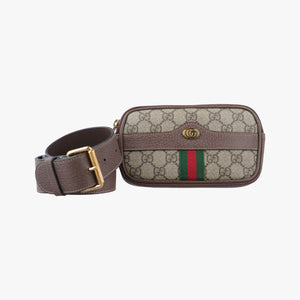 Pre-owned Gucci Ophidia beige×red×green PVC coated canvas 519308 bum bag/waist bag | stylenewstar