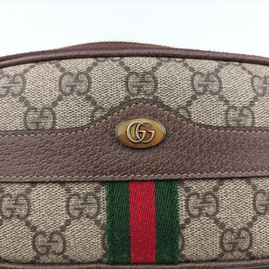 Pre-owned Gucci Ophidia beige×red×green PVC coated canvas 519308 bum bag/waist bag | stylenewstar