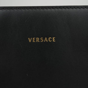 Pre-owned VERSACE medusa Black leather handbag | stylenewstar