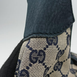 Pre-owned Gucci Jackie Flora Hobo beige×navy×red canvas x leather 277520 handbag | stylenewstar