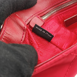 Pre-owned Prada Fuchsia Fabric Impuntu Flap Red nylon shoulderbag | stylenewstar