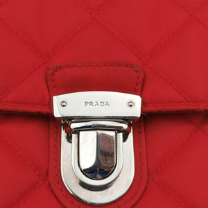 Pre-owned Prada Fuchsia Fabric Impuntu Flap Red nylon shoulderbag | stylenewstar