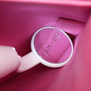 Pre-owned Christian Dior Diorissimo Navy x Pink Leather shoulderbag | stylenewstar