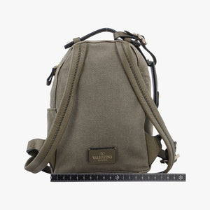 Secondhand Valentino Embroidered butterfly Green x Beige x Multicolor canvas backpack/rucksack | stylenewstar