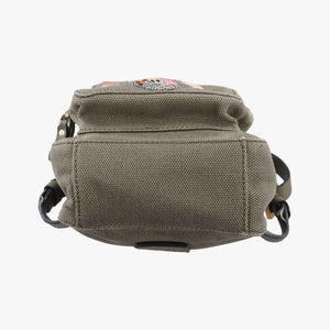 Secondhand Valentino Embroidered butterfly Green x Beige x Multicolor canvas backpack/rucksack | stylenewstar