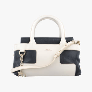 Pre-owned Bally Medium Boston Golf Black x White leather shoulderbag | stylenewstar