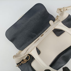 Pre-owned Bally Medium Boston Golf Black x White leather shoulderbag | stylenewstar