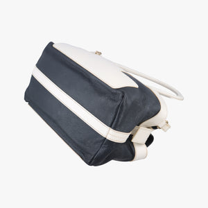 Pre-owned Bally Medium Boston Golf Black x White leather shoulderbag | stylenewstar