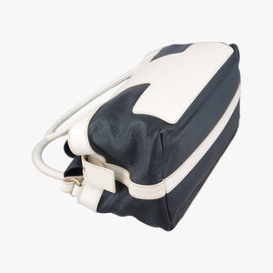 Pre-owned Bally Medium Boston Golf Black x White leather shoulderbag | stylenewstar