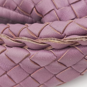 Pre-owned Bottega Veneta Intrecciato Purple lambskin shoulderbag | stylenewstar