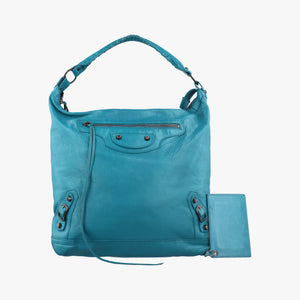 Pre-owned Balenciaga Sunday Small Blue Lambskin handbag | stylenewstar