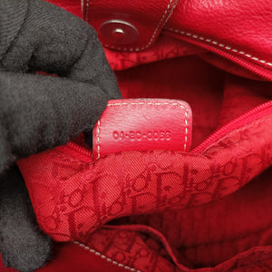 Pre-owned Christian Dior CD Logo Red Leather handbag | stylenewstar